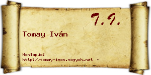 Tomay Iván névjegykártya